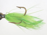 10 Flies -  Green Feather Black Head on Bronze 4 Mustad Treble Hook