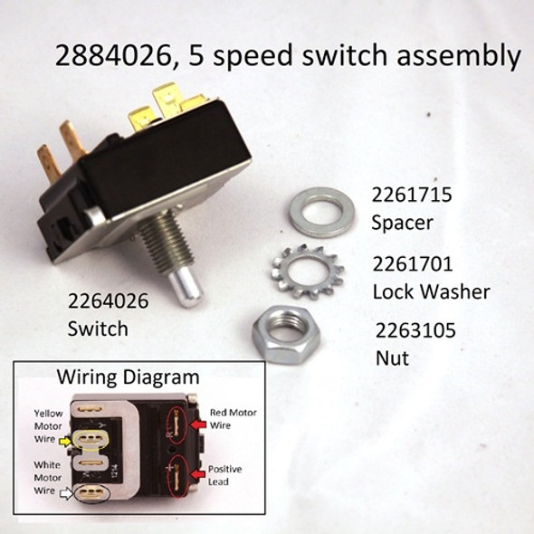 Minn Kota Trolling Motor Part - ALL TERRAIN & EDGE 5 SPEED SWITCH - 2884026