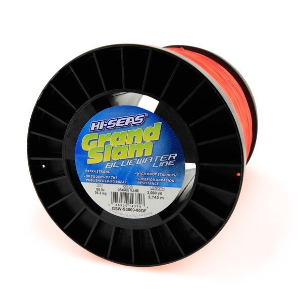 Hi Seas - Grand Slam Bluewater Monofilament Line - 5 Pound Spool - Orange Flame