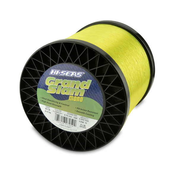 Hi Seas - Grand Slam Monofilament Line - Fluorescent Yellow - 5 Pound Spool