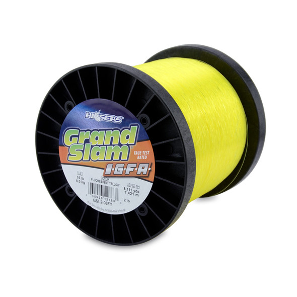 Hi Seas - Grand Slam IGFA - Monofilament Line - Fluoro Yellow - 2 Pound Spool