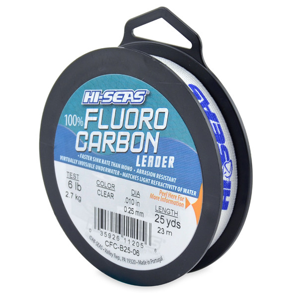 Hi Seas - 100% Fluorocarbon Leader - Clear - 1/2 Pound Spool 