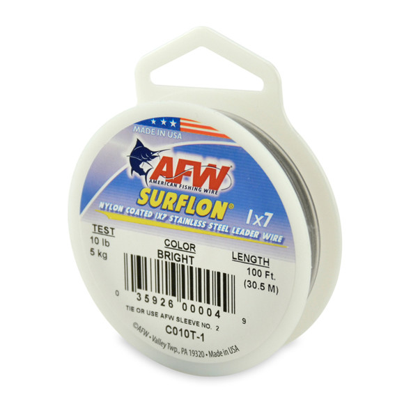 AFW - Surflon Nylon Coated 1x7 Stainless Steel Leader Wire - Bright - 100 Feet