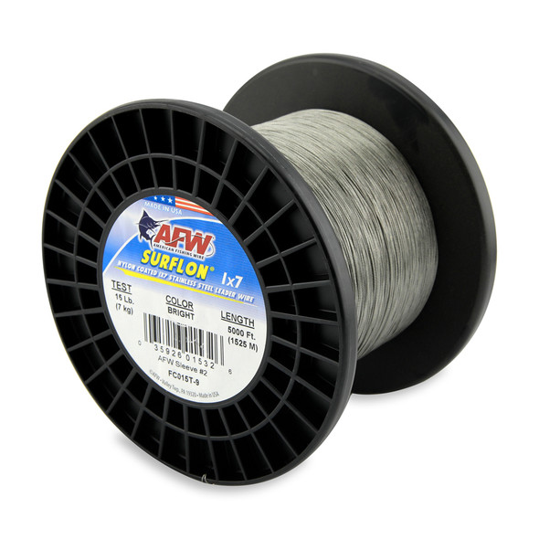 AFW - Surflon Nylon Coated 1x7 Stainless Steel Leader Wire - Bright - 30  Feet 