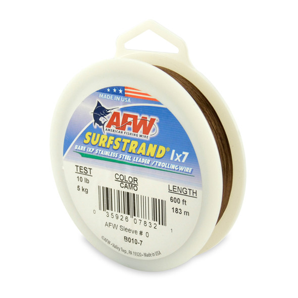 AFW - Surfstrand Bare 1x7 Stainless Steel Leader Wire - Camo -  600 Feet