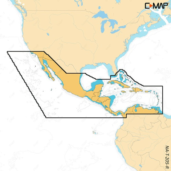 C-map Reveal X Coastal Central America And Caribbean Microsd
