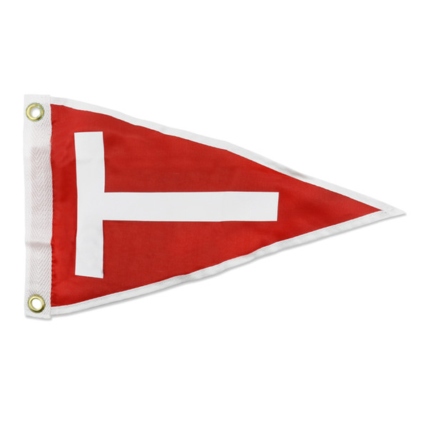 C&H Lures - Drapeau d'étiquette, T blanc, 14 po x 8,5 po / 35,5 cm x 21,5 cm