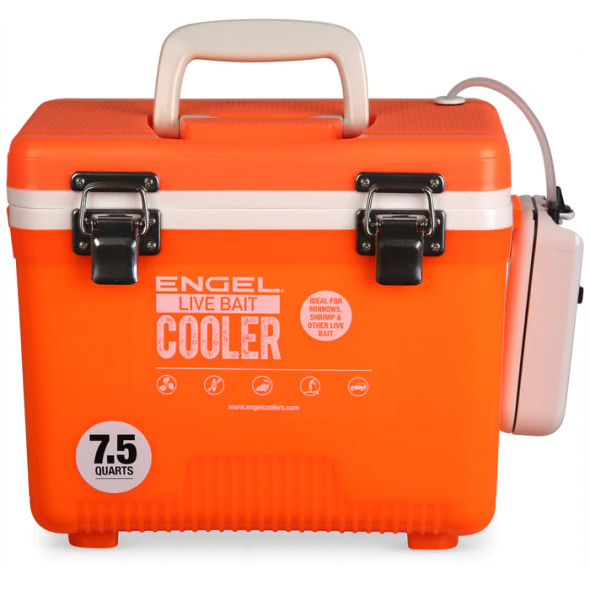 Engel 7.5 Quart Live Bait Drybox/Cooler - Hi Vis Orange