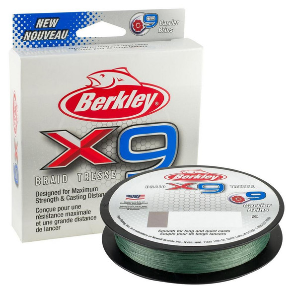 Berkley® x9 Braid 8lb test | 20 lbC | 9.0kg Low-Vis Green