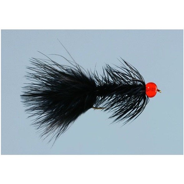 Steel Head Flies - Black Alaska Hot Bugger - Hook Size : 6