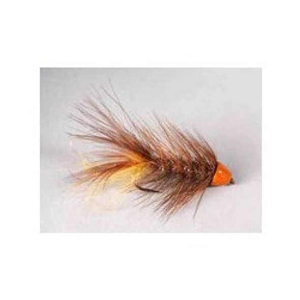 Bead Head Streamer Flies - Bugger Brown & Cream Hot Head - Hook Size : 8