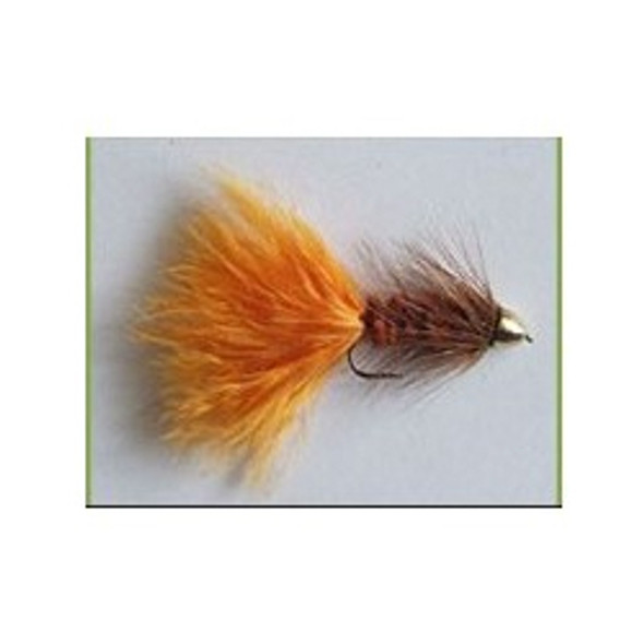 Bead Head Streamer Flies - CH Woolybugger Brown & Orange - Hook Size : 8