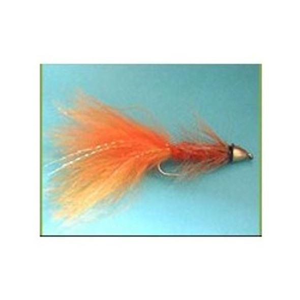 Bead head streamer fluer - conehead wollybugger orange - krog størrelse: 10