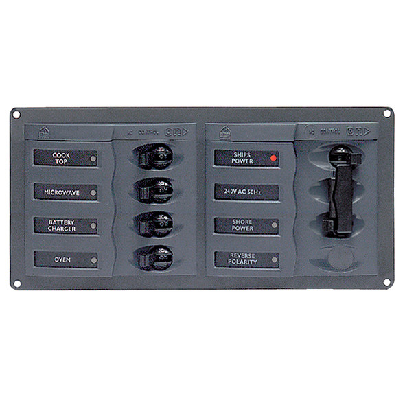 BEP AC Circuit Breaker Panel w/o Meters, 4 Way Panel 2 Mains - 110V