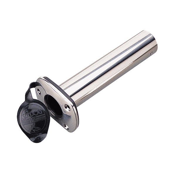 PERKO Flush-Mount Chrome-Plated Zinc Alloy Flange Rod Holder