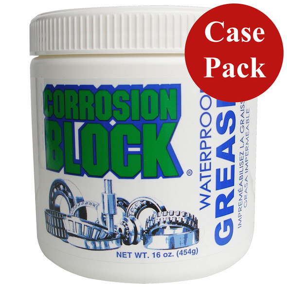 Corrosion Block High Performance Waterproof Grease - 16oz Tub - Non-Hazmat, Non-Flammable & Non-Toxic *Case of 6*