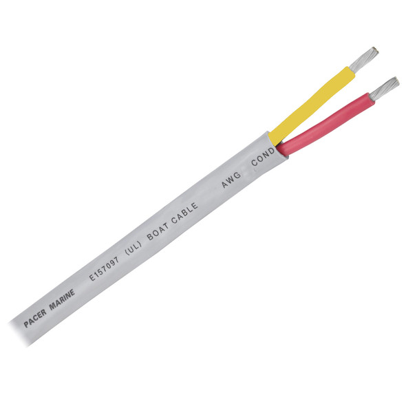 Pacer 12/2 AWG rundes Sicherheits-Duplexkabel – rot/gelb – pro Fuß verkauft