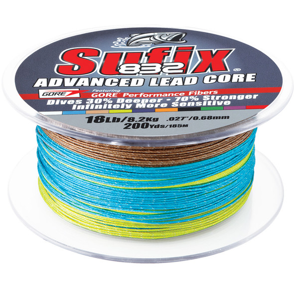 Noyau de plomb avancé Sufix 832 - 18 lb - 10 couleurs mesurées - 200 mètres