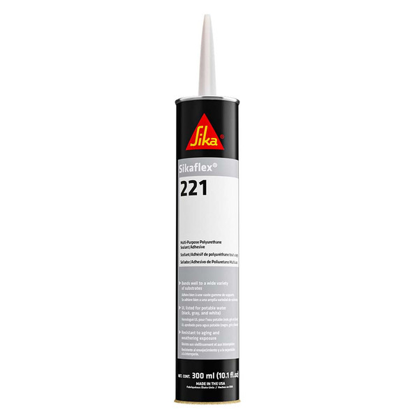 Sika Sikaflex 221 Multi-Purpose Polyurethane Sealant/Adhesive - 10.3oz(300ml) Cartridge - Aluminum Gray