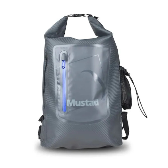 Mustad - Sac à dos Dry 30L Gris Foncé/Bleu Bâche 500D - MB010