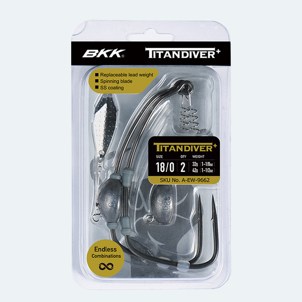 BKK Fishing Hooks - Titandiver+ Weighted Swimbait Hooks