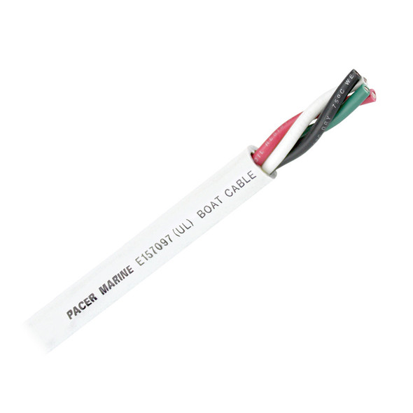 Pacer Round 4 Conductor Cable - 250' - 12/4 AWG - Black, Green, Red & White