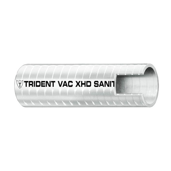 Trident Marine 1" x 50' Box VAC XHD Sanitation Hose - Hard PVC Helix - White
