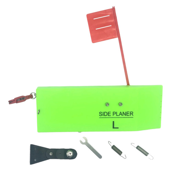 FISH307 9.5" Green Planer Boards w/ Tattle Flag - Left (Port)