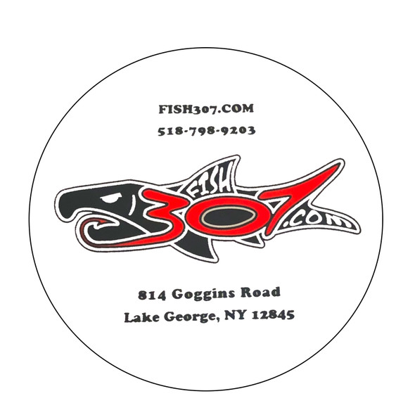 FISH307.com Black & Red Logo Round Sticker