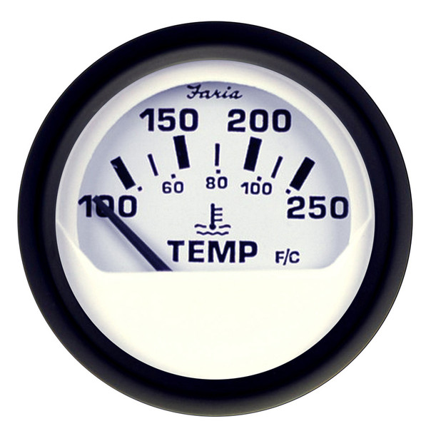 Faria Euro White 2" Water Temperature Gauge (100-250F)