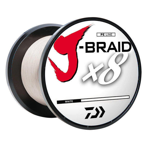 Daiwa J-BRAID x8 Braided Line - 40 lbs - 300 yds - White