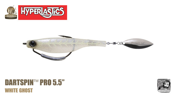 A Band of Anglers HYPERLASTICS™ DARTSPIN™ PRO 5.5" White Ghost - silver