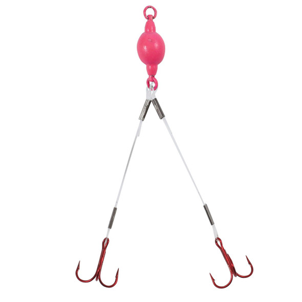 Northland Weighted Predator Mini Rig - Mono - #12 Treble - Glo Red