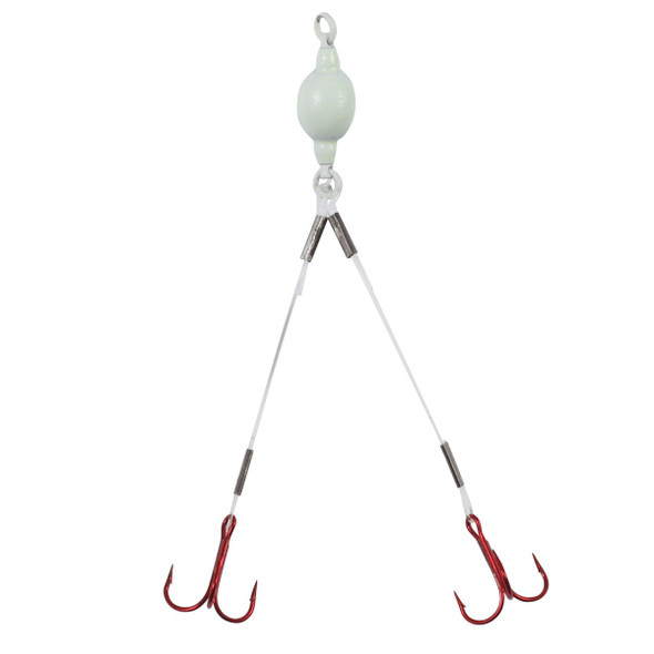 Northland Weighted Predator Mini Rig - Mono - #12 Treble - Glo White