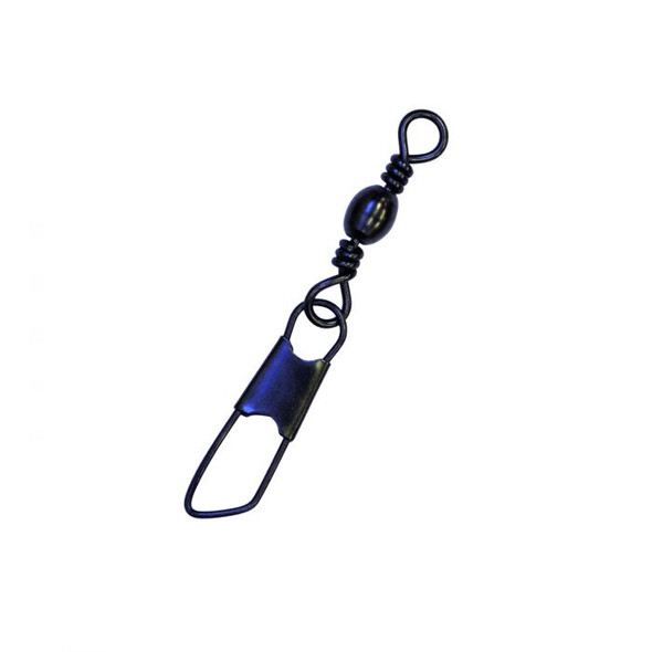 Eagle Claw - Black Barrel Swivel with Safety Snap 