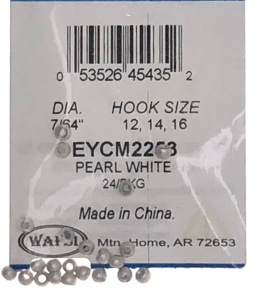 Wapsi Cyclops Beads - 24 per pack - Pearl White 7/64"