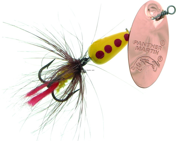 Panther Martin 6PMRF-CYBR Classic Patterns In-Line Spinner, #6, 1/4 oz, Regular Fly Copper/Yellow/Brown