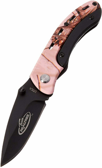 Kutmaster - Team Realtree Pink Liner Lock Folder Knife - RT14CP