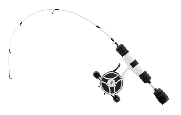 13 Fishing - FreeFall Ghost / Fate V3 Ice Combo 27" L (Light) - Tickle Stick Tip with Tennessee Handle and Evolve Reel Wraps - RH Retrieve