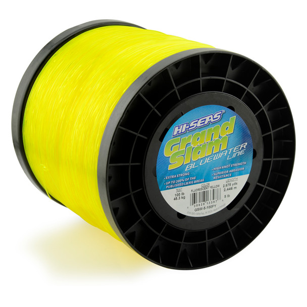 Hi Seas - Grand Slam Bluewater Monofilament Line - 5 Pound Spool - Fluorescent Yellow