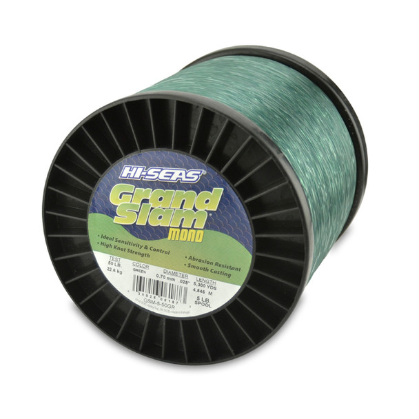 Hi Seas - Grand Slam Monofilament Line - Green - 5 Pound Spool