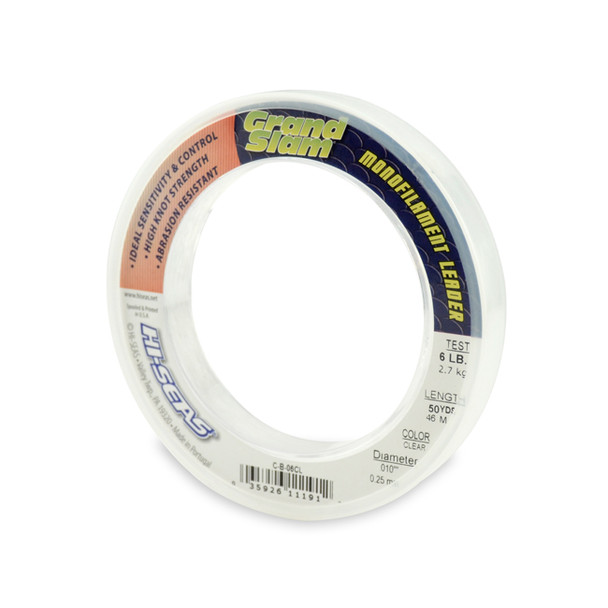 Hi Seas - Grand Slam Monofilament Leader - Clear - Wrist Bracelet