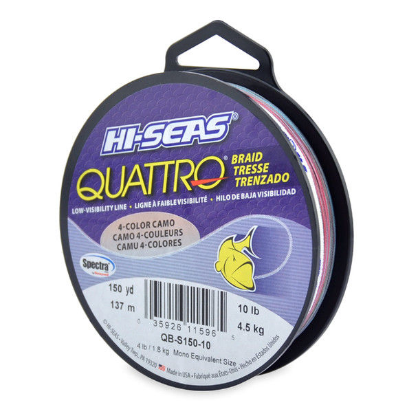 Hi Seas - Quattro Braid - 4 Color Camo - 150 Yard Filler Spool