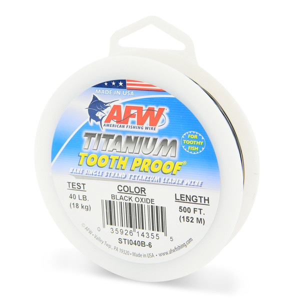 AFW - Titanium Tooth Proof Single Strand Leader Wire - Black Oxide - 500 Foot Spool