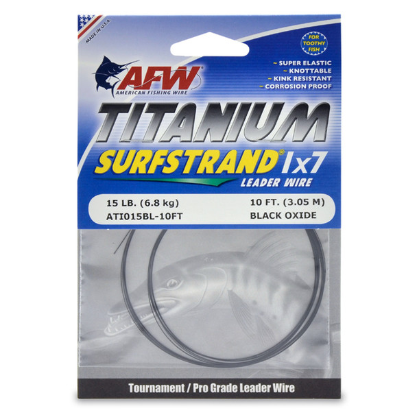 AFW - Titanium Surfstrand Bare 1x7 Leader Wire - Black Oxide - 10 Feet