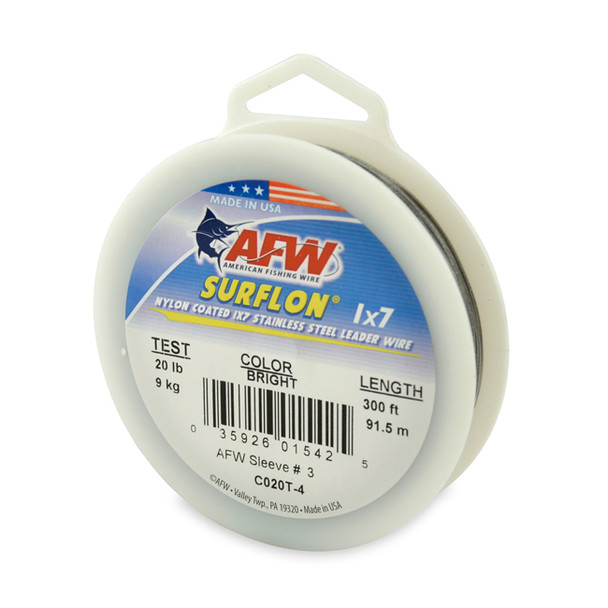 AFW - Surflon Nylon Coated 1x7 Stainless Steel Leader Wire - Bright - 300 Feet