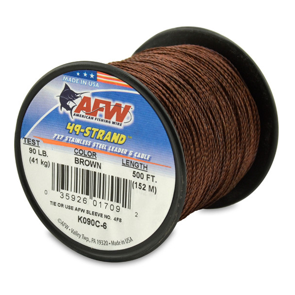 AFW - 49 Strand, 7x7 Stainless Steel Shark Leader Cable - Camo - 500 Feet