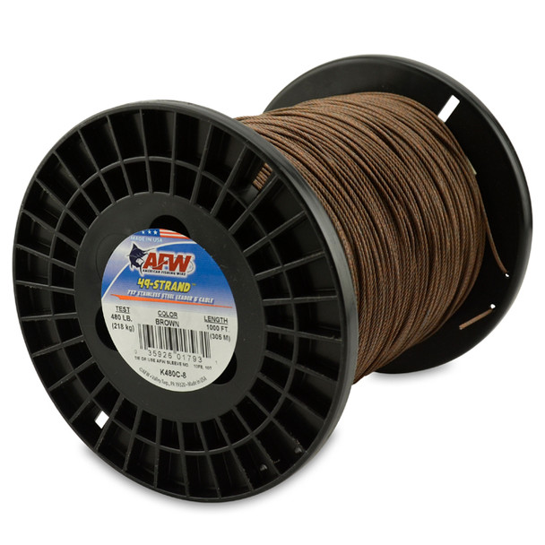 AFW - 49 Strand, 7x7 Stainless Steel Shark Leader Cable - Camo - 1000 Feet