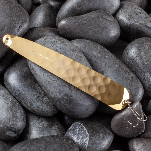 Elmer Hinckley Model V Flutter Trolling Spoon - Gold Hammered