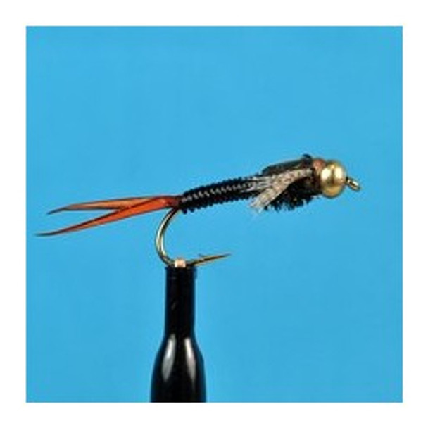 Bead Head Nymphs Flies - Copper John Black - Hook Size : 10